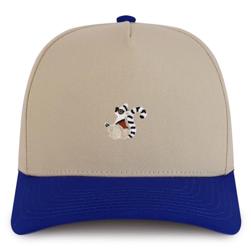 Trendy Apparel Shop Lemur Patch Cotton 5 Panel Structured Snapback Cap