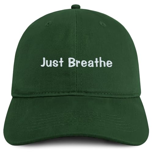 Trendy Apparel Shop Just Breathe Embroidered Cotton Unstructured Low Profile Dad Hat