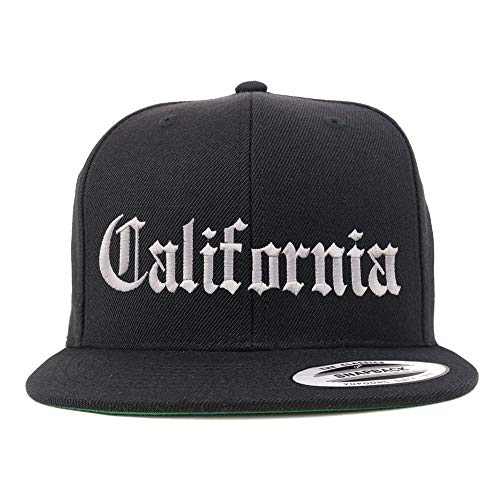 Trendy Apparel Shop California State Old English Embroidered Flatbill Snapback