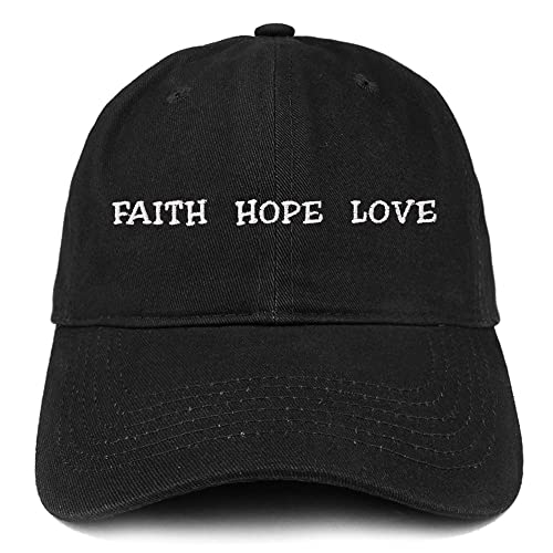 Trendy Apparel Shop Faith Hope Love Low Profile Soft Cotton Baseball Cap
