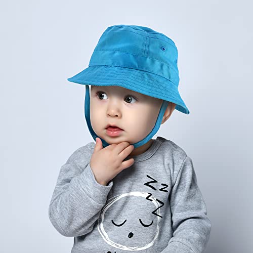Trendy Apparel Shop Infant Light Weight Bucket Hat with Chin Strap