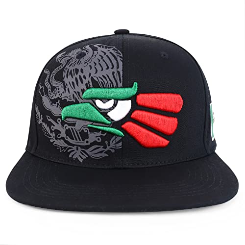 Hecho En Mexico Eagle 3D Embroidered Flat Bill Snapback Cap