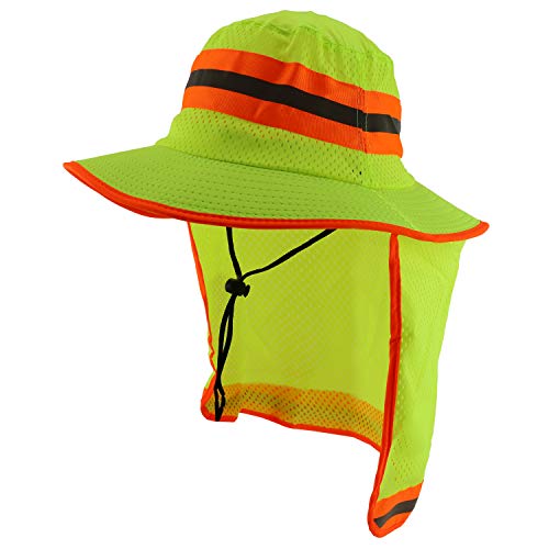 Trendy Apparel Shop High Visibility Neon Color Reflective Boonie Hat Mesh Flap