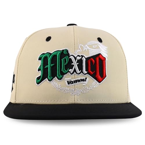 Trendy Apparel Shop 3D Mexico Embroidered Structured Flat Bill Snapback Cap
