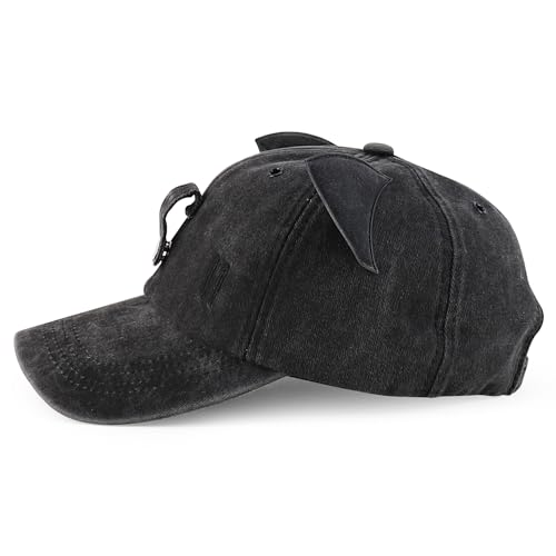 Trendy Apparel Shop Washed Cotton Cat Ear Baseball Cap with Sunglasses Holder