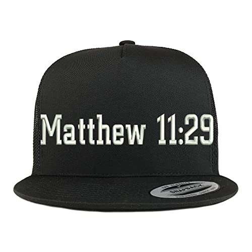 Trendy Apparel Shop Matthew 11:29 5 Panel Flatbill Trucker Cap