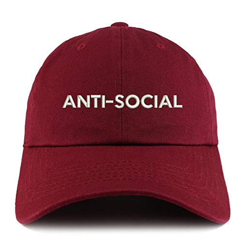 Trendy Apparel Shop Anti Social Solid Adjustable Unstructured Dad Hat