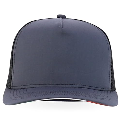 Trendy Apparel Shop 5 Panel Structured Trucker Cap with Mexico Flag Design Undervisor
