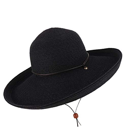 Trendy Apparel Shop UPF 50+ 4 Inch Kettle Brim Paper Braid Sun Hat with Cord