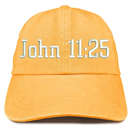 Trendy Apparel Shop John 11:25 Washed Pigment Dyed Baseball Cap
