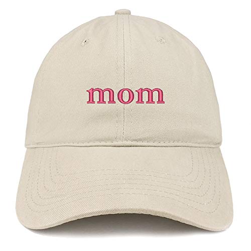 Trendy Apparel Shop Mom Pink Embroidered Soft Crown 100% Brushed Cotton Cap