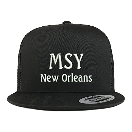 Trendy Apparel Shop MSY New Orleans Embroidered 5 Panel Flatbill Trucker Cap