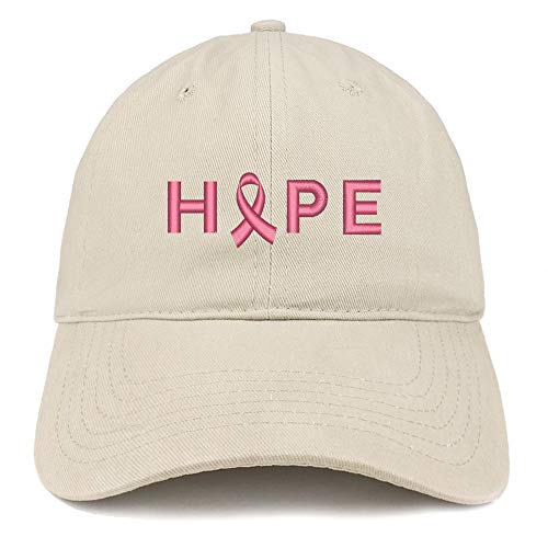 Trendy Apparel Shop Breast Cancer Hope Embroidered Soft Brushed Cotton Cap