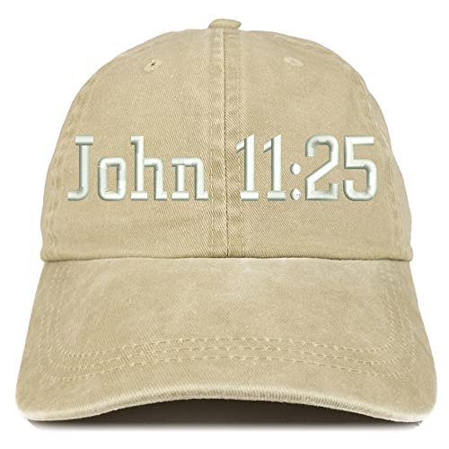 Trendy Apparel Shop John 11:25 Washed Pigment Dyed Baseball Cap