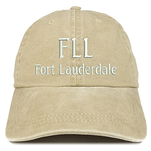 Trendy Apparel Shop FLL Fort Lauderdale Embroidered Pigment Dyed Washed Baseball Cap