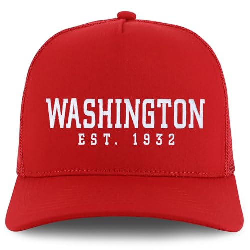 Trendy Apparel Shop Washington Est.1932 Embroidered 5 Panel Snapback Trucker Cap