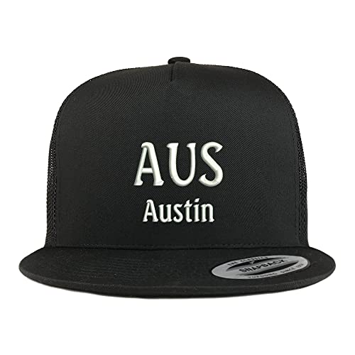 Trendy Apparel Shop AUS Austin Embroidered 5 Panel Flatbill Trucker Cap