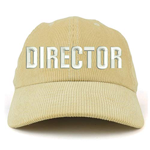 Trendy Apparel Shop Director Embroidered Corduroy Unstructured Baseball Cap