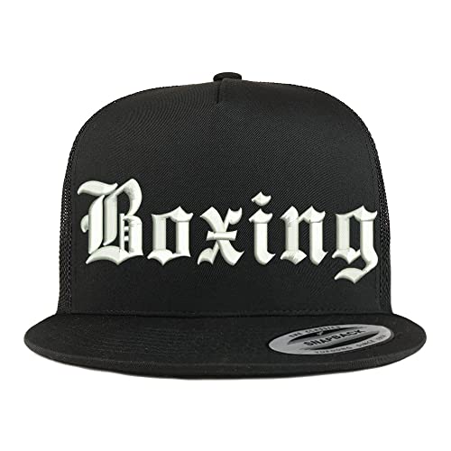 Trendy Apparel Shop Old English Boxing 5 Panel Flatbill Trucker Cap