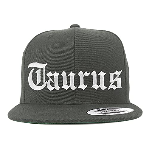 Trendy Apparel Shop Taurus Old English Embroidered Flatbill Snapback