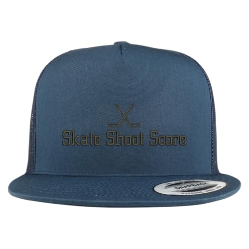 Trendy Apparel Shop Skate Shoot Score Embroidered 5 Panel Flatbill Trucker Mesh Cap