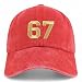 Trendy Apparel Shop Number 67 Gold Thread Embroidered Pigment Dyed Cotton Baseball Cap