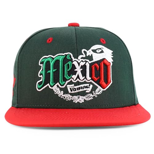Trendy Apparel Shop 3D Mexico Embroidered Structured Flat Bill Snapback Cap