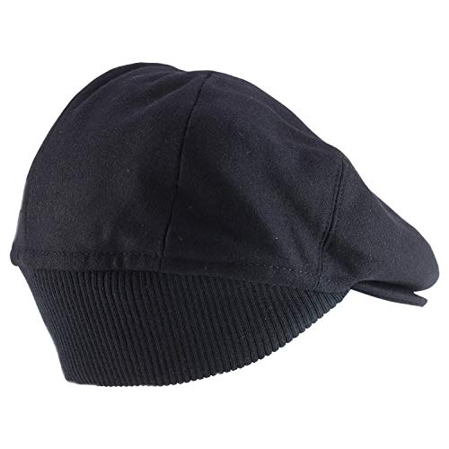 Trendy Apparel Shop Men's Wool Blend Elastic Ribbed Ear Flap Ivy Cap
