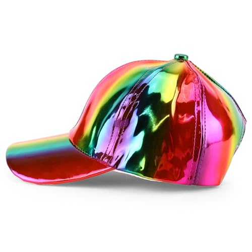 Trendy Apparel Shop Metallic Shiny Reflective Snapback Baseball Cap