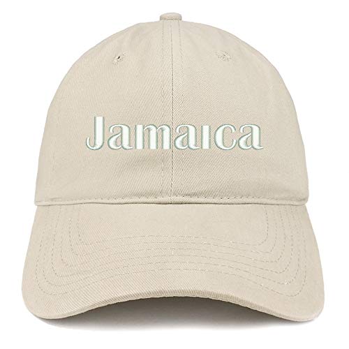 Trendy Apparel Shop Jamaica Embroidered Soft Crown 100% Brushed Cotton Cap