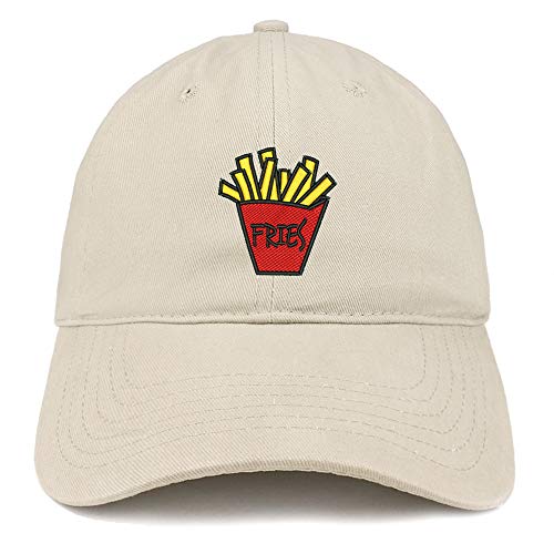 Trendy Apparel Shop Fries Embroidered Soft Crown 100% Brushed Cotton Cap