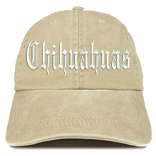 Trendy Apparel Shop Old English Chihuahuas Washed Pigment Dyed Baseball Cap