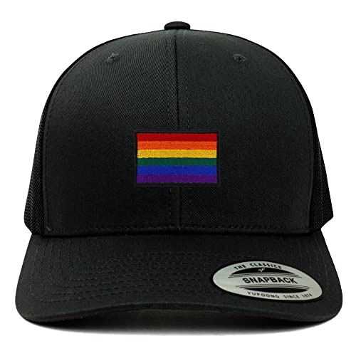 Trendy Apparel Shop Gay Pride Flag Patch 6 Panel Retro Baseball Mesh Cap