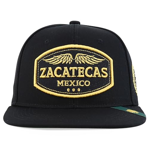 Trendy Apparel Shop Mexico States with Eagle Embroidered Flatbill Snapback Cap