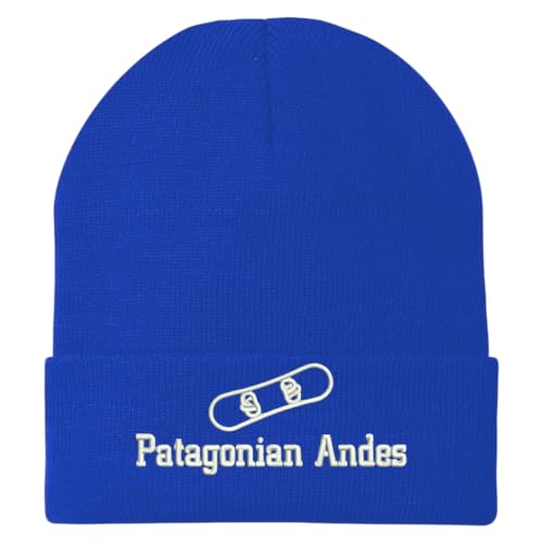 Trendy Apparel Shop Patagonian Andes Snowboard Logo Embroidered Long Cuff Beanie
