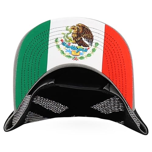 Trendy Apparel Shop 5 Panel Structured Trucker Cap with Mexico Flag Design Undervisor