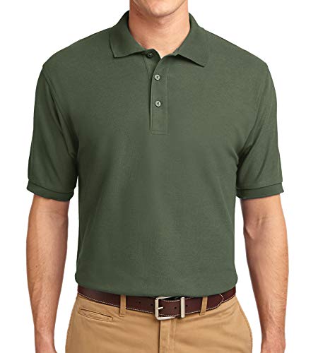 Trendy Apparel Shop Silky Classic Comfortable Fit Wrinkle Resistant Polyester Blend Men's Polo Big and Tall Shirt