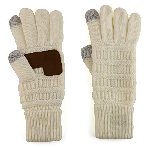 Trendy Apparel Shop Touchscreen Smartphone Suede Palm Texting Knit Gloves