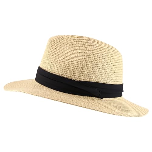 Trendy Apparel Shop Oversize XXL Wide Brim Straw Sun Hat with Chin Strap