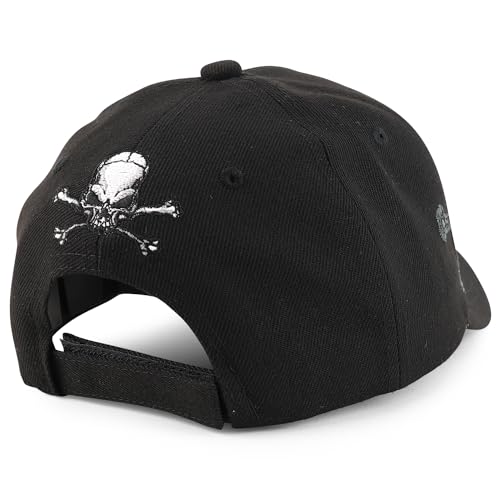 Trendy Apparel Shop Structured 6 Panel Skull Velcro Baseball Cap