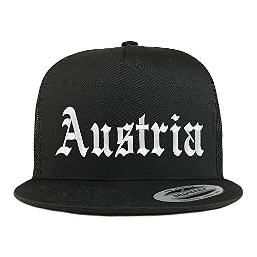 Trendy Apparel Shop Austria Old English 5 Panel Flatbill Trucker Cap