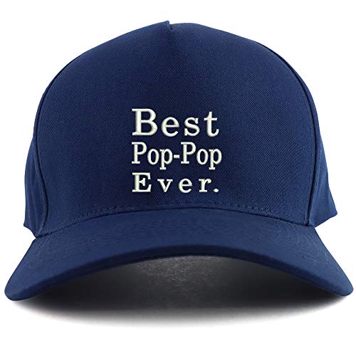 Trendy Apparel Shop Best Pop Pop Ever Embroidered Oversized 5 Panel XXL Baseball Cap