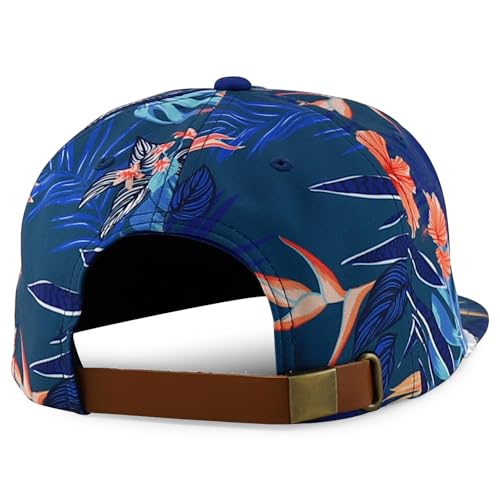 Trendy Apparel Shop Floral Print Unstructured 5 Panel Flatbill Rope Baseball Cap