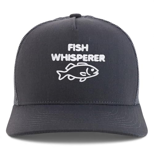 Trendy Apparel Shop Fish Whisperer Embroidered 5 Panel Snapback Trucker Cap