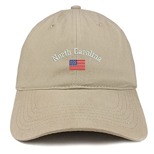 Trendy Apparel Shop North Carolina USA Flag Low Profile Soft Cotton Baseball Cap