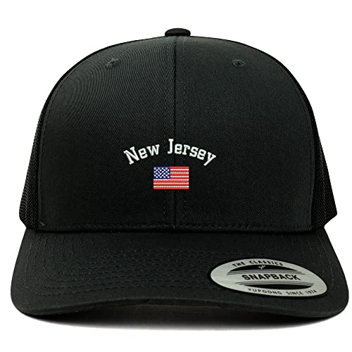 Trendy Apparel Shop New Jersey USA Flag 6 Panel Trucker Mesh Cap
