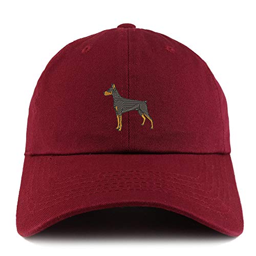 Trendy Apparel Shop Doberman Dog Embroidered Low Profile Soft Cotton Dad Hat Cap