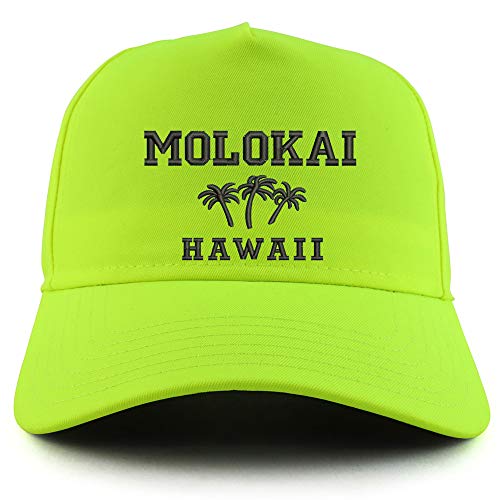 Trendy Apparel Shop Molokai Hawaii Embroidered Neon 5 Panel Baseball Cap