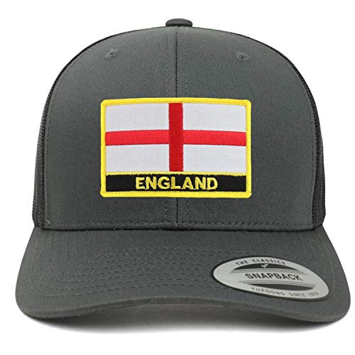 Trendy Apparel Shop England Flag Patch Retro Trucker Mesh Cap
