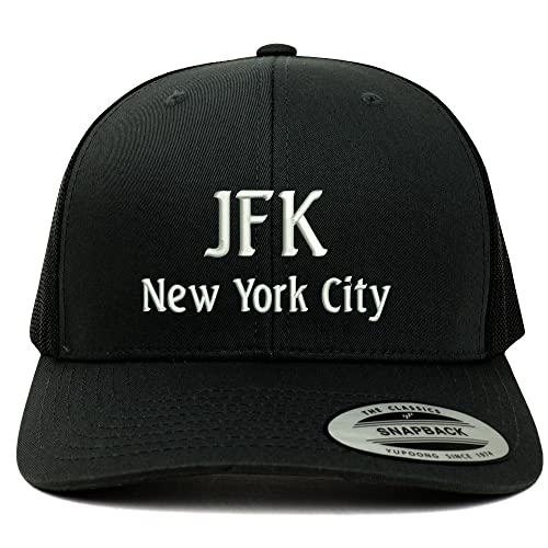 Trendy Apparel Shop LGA New York Embroidered Retro Fit Trucker Mesh Cap